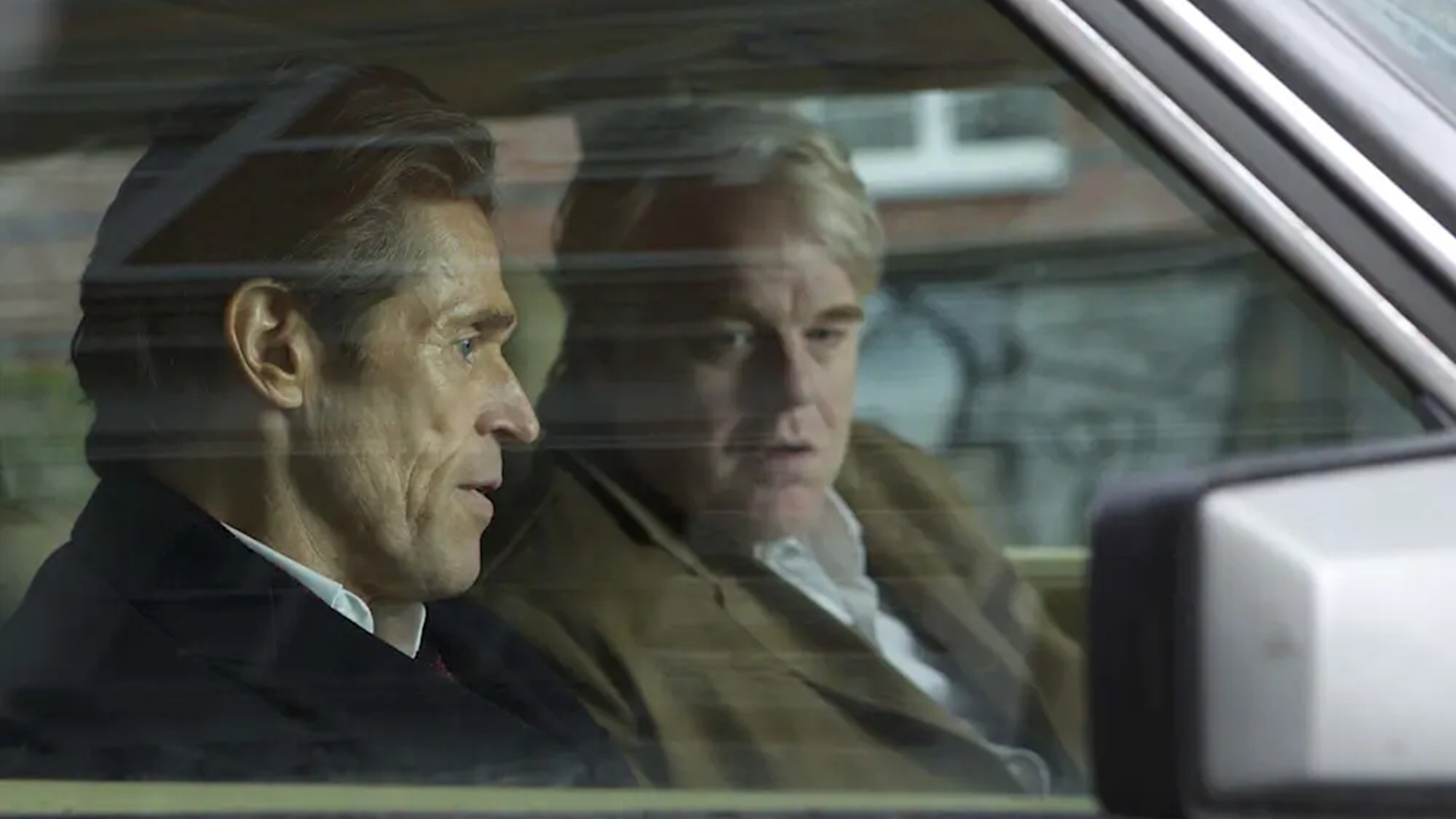 Willem Dafoe and Philip Seymour Hoffman in A Most Wanted Man