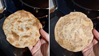 Food being cooked in the Samsung Combi Smart Microwave