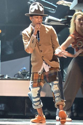 Pharrell Williams at the Brit Awards 2014