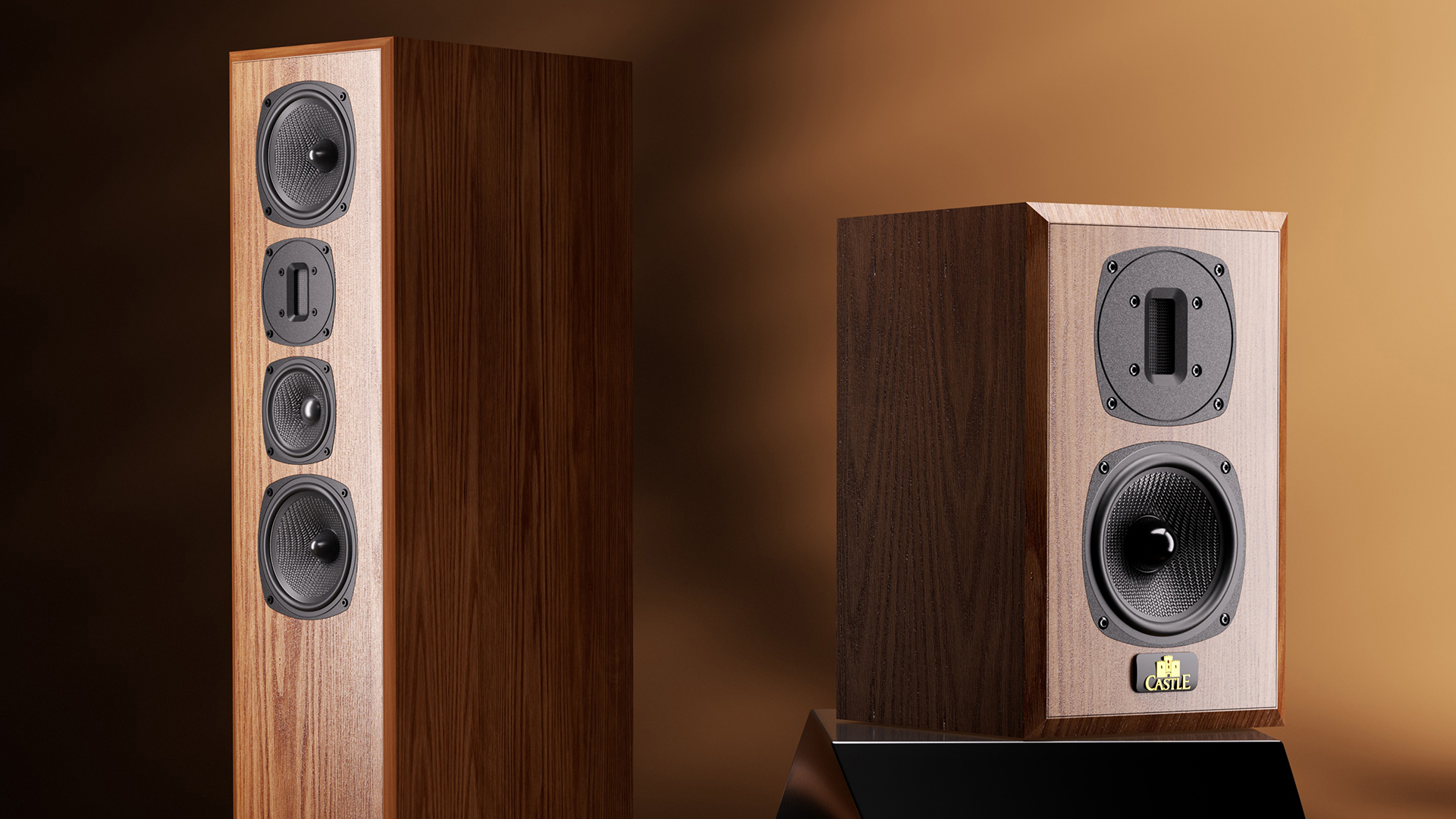 The Castle Walmer speakers, showing their speaker arrangements