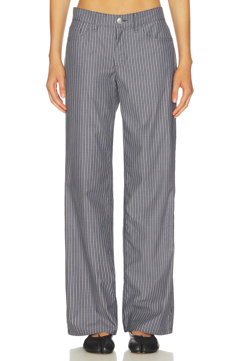 Saige Low-Rise Stripe Poplin Pant