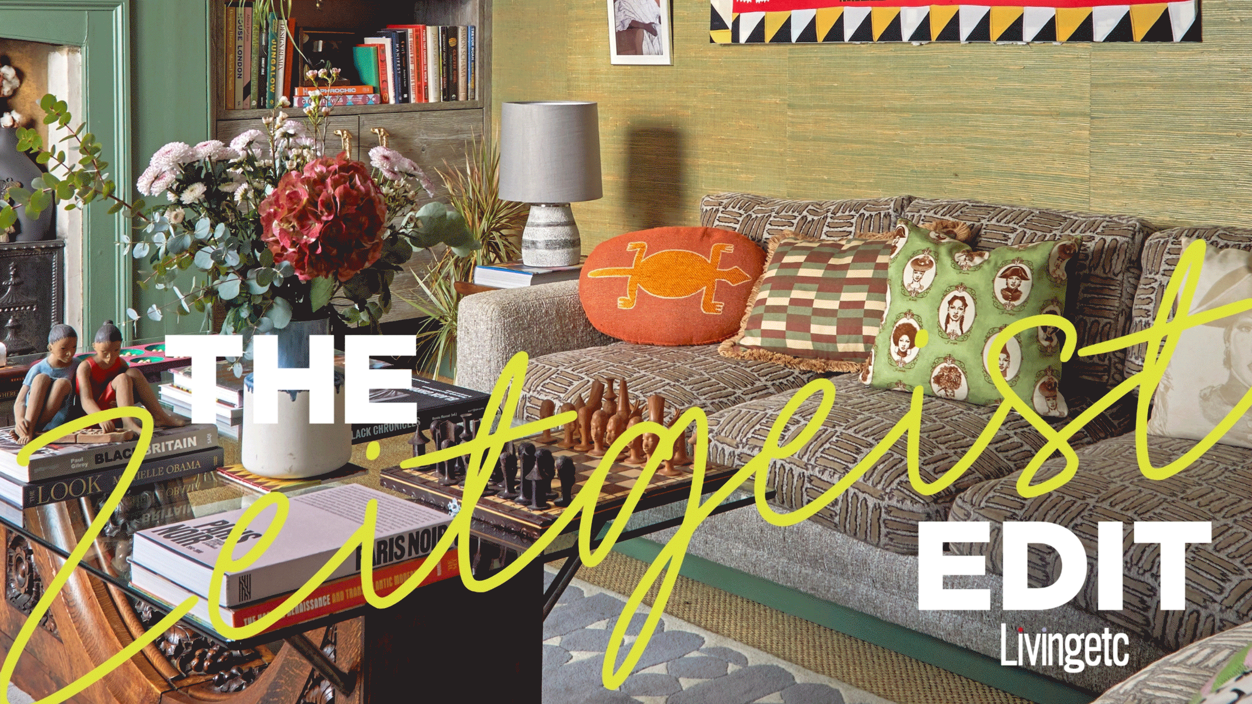 a revolving gif of interiors shots and close ups with the zeitgeist edit written over the top