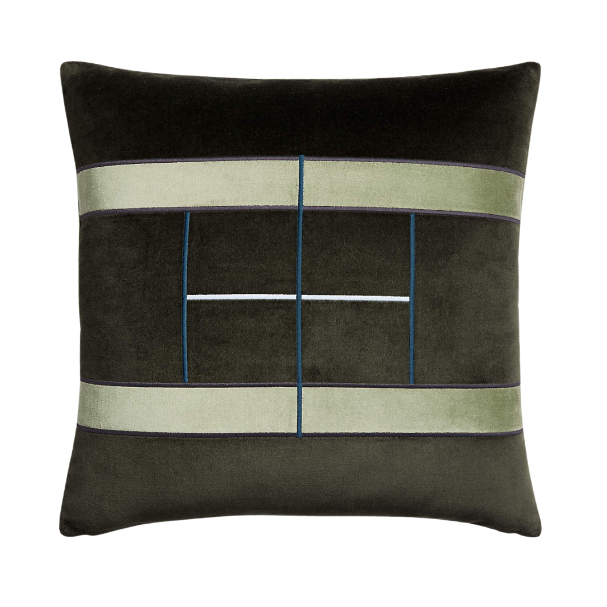 a tennis court-inspired pillow