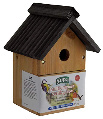 Supa Wild Bird Multi-Purpose Nesting Box | Can Be Either Open Fronted or a Traditional Nest Box | Suitable for Many Different Species of Garden Birds