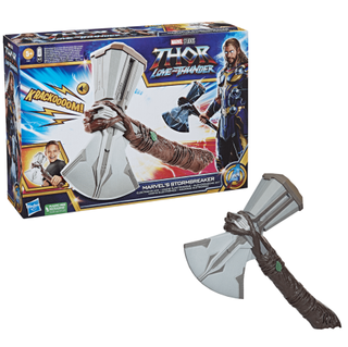 Thor's Stormbreaker toy and box merch for Thor: Love and Thunder