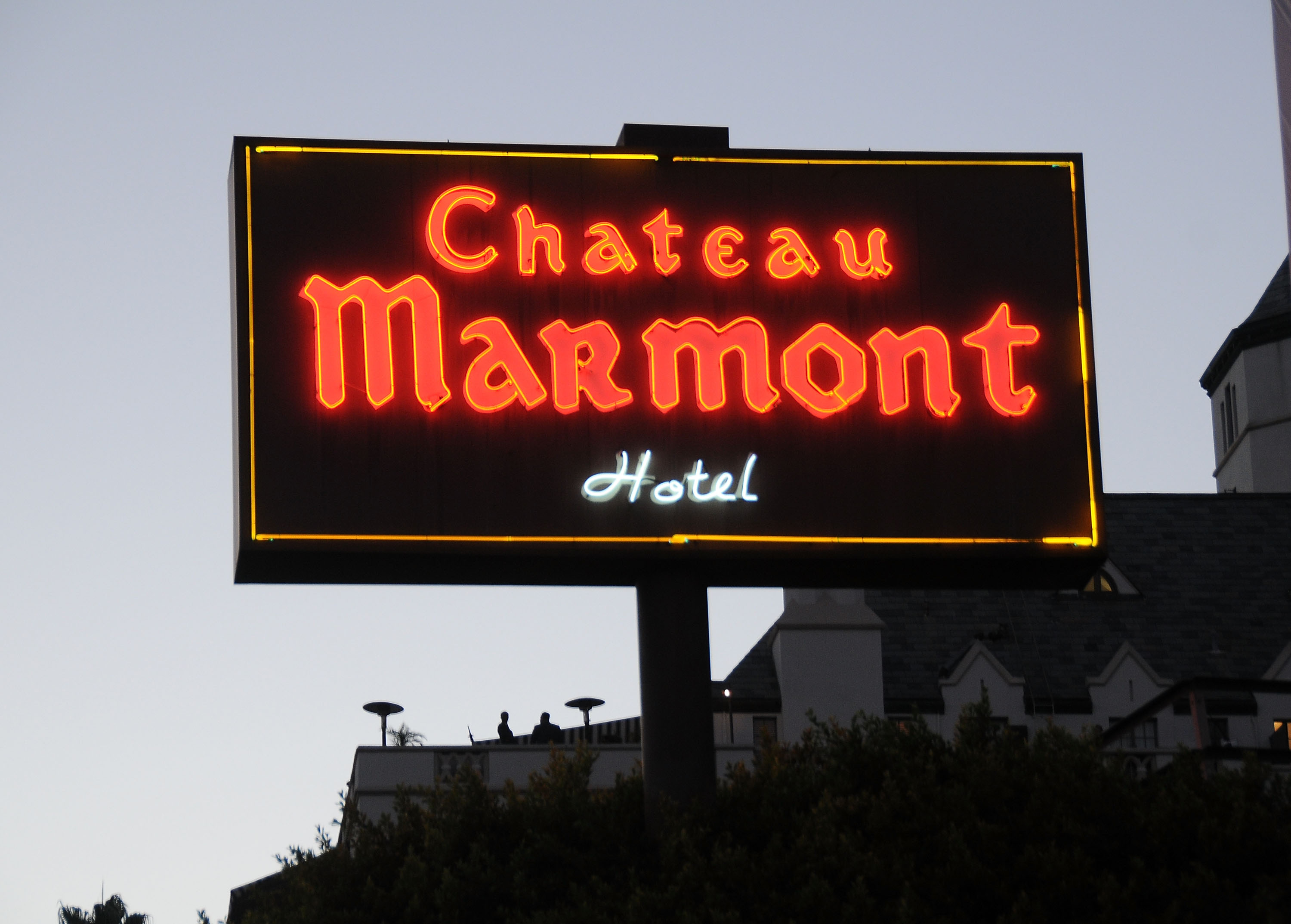 Chateau Marmont logo on a neon sign