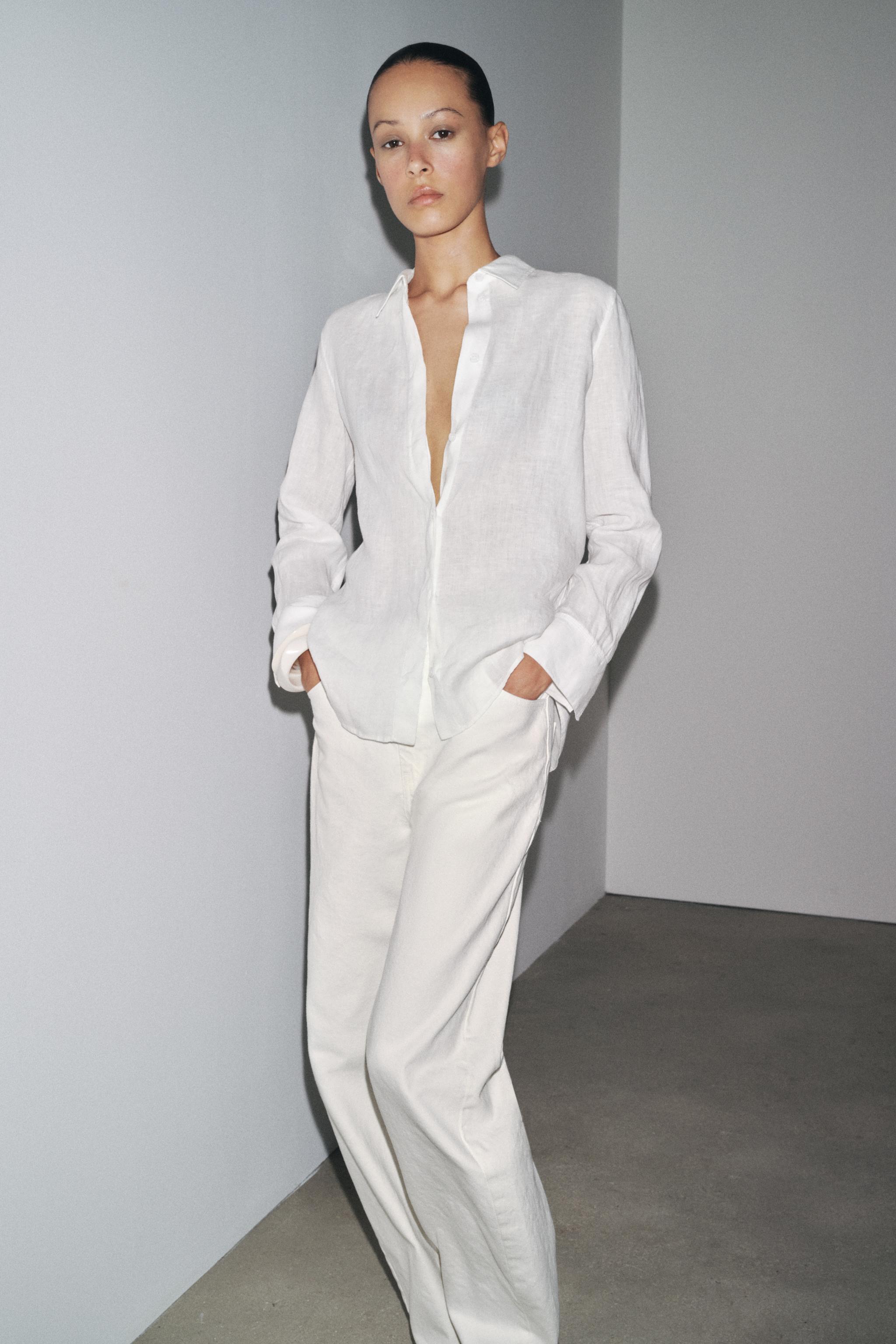 Zw Collection 100% Linen Shirt