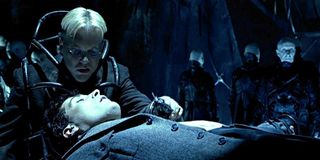 Kiefer Sutherland and Rufus Sewell in Dark City