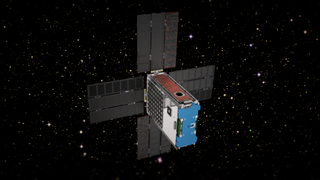 Artist's illustration of NASA's BioSentinel cubesat, which launched with the Artemis 1 mission on Nov. 16, 2022.