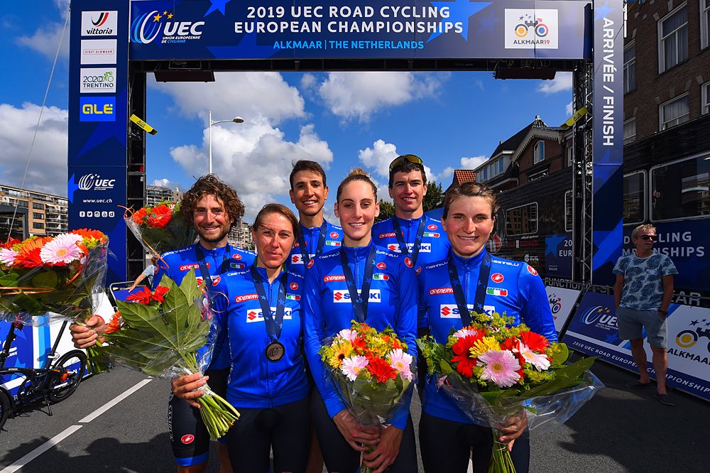 The Italian team was third at the inaugural Mixed Relay TTT at the European Championships