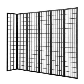 black tall folding room divider