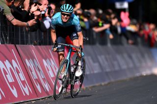 Aleksandr Vlasov (Astana-Premier Tech) rides to the finish on stage 11 of the 2021 Giro d'Italia in Montalcino