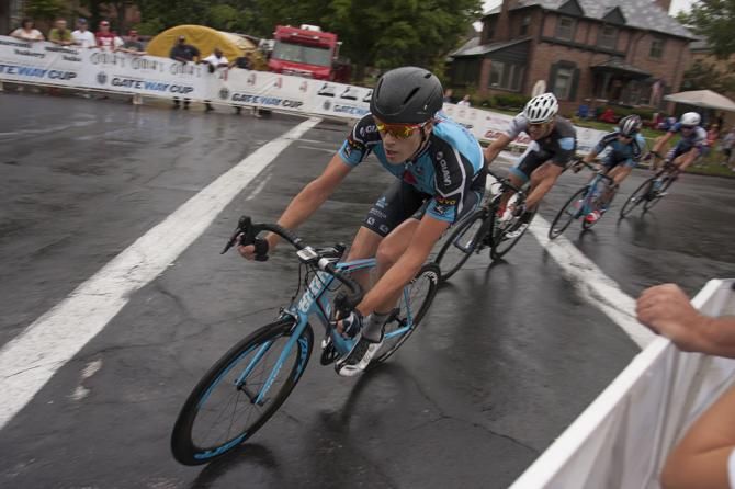 Bissell driving the breakaway through turn four