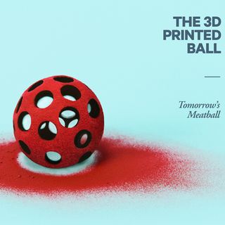 red colour 3d printed meatball