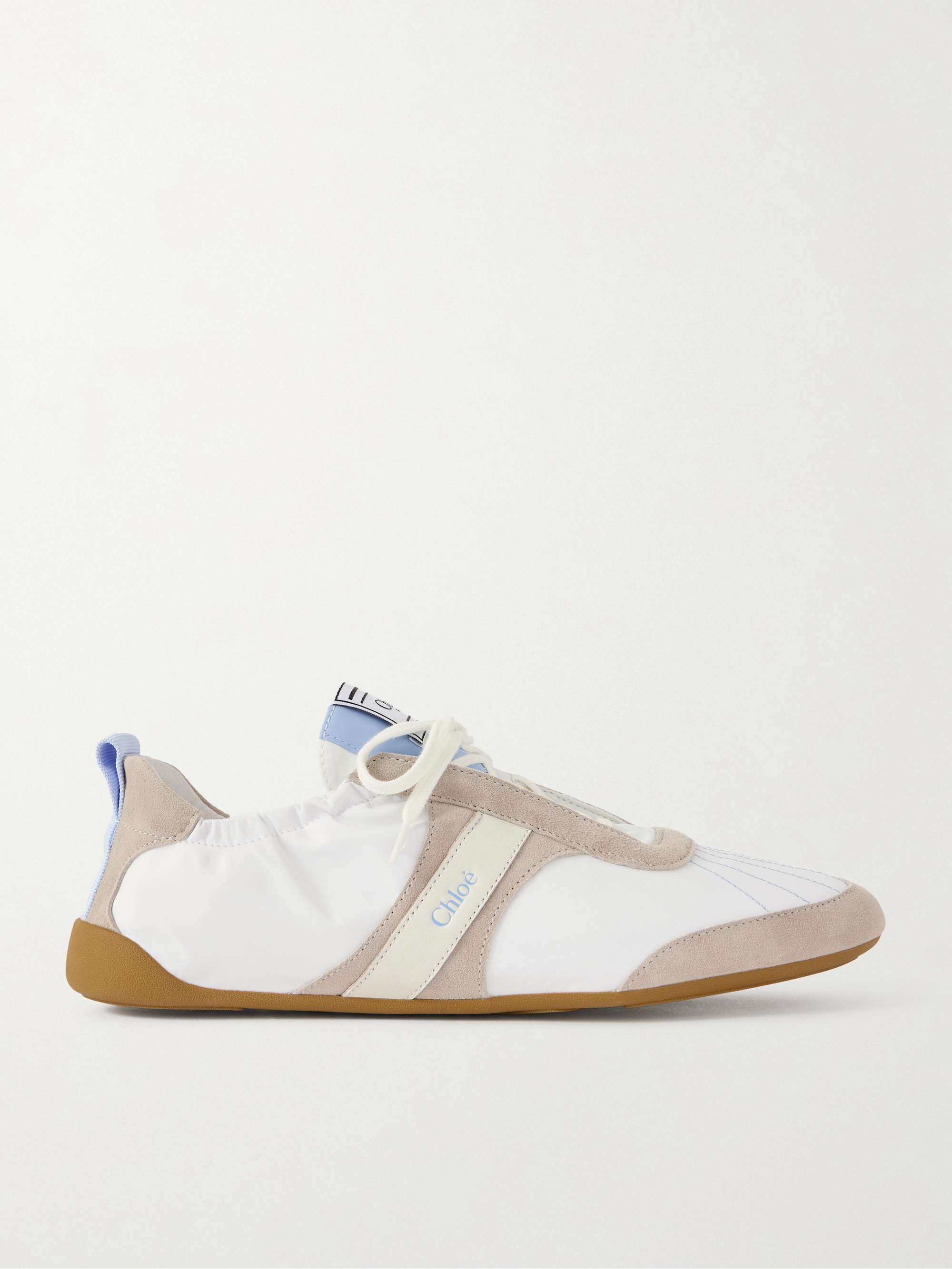 Kick Suede-Trimmed Leather Sneakers