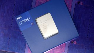 Intel Core i9 13900K Raptor Lake chip on a promotional box