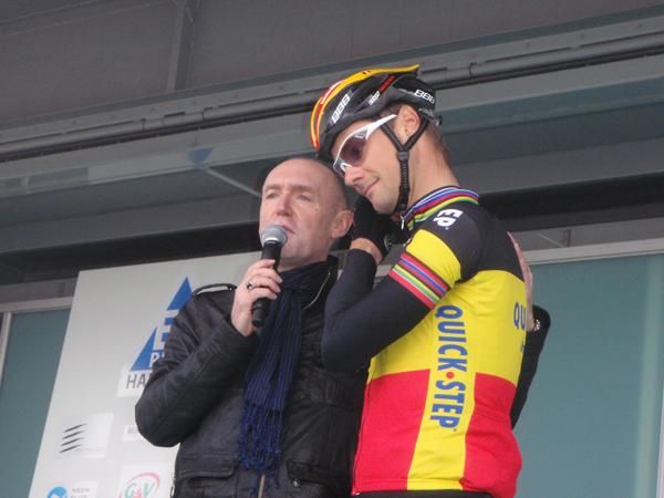 Tom Boonen on the start podium