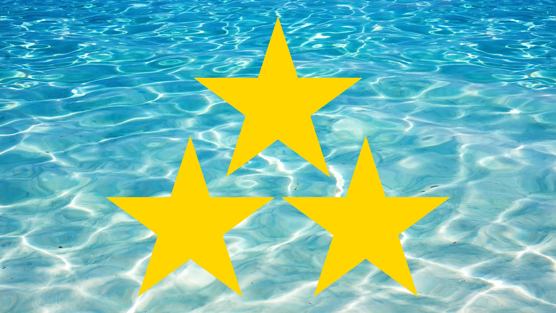 Anker Soundcore 3 pool party rating - three yellow stars on a watery background