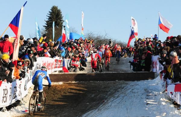 Racers take on the uphill barriers