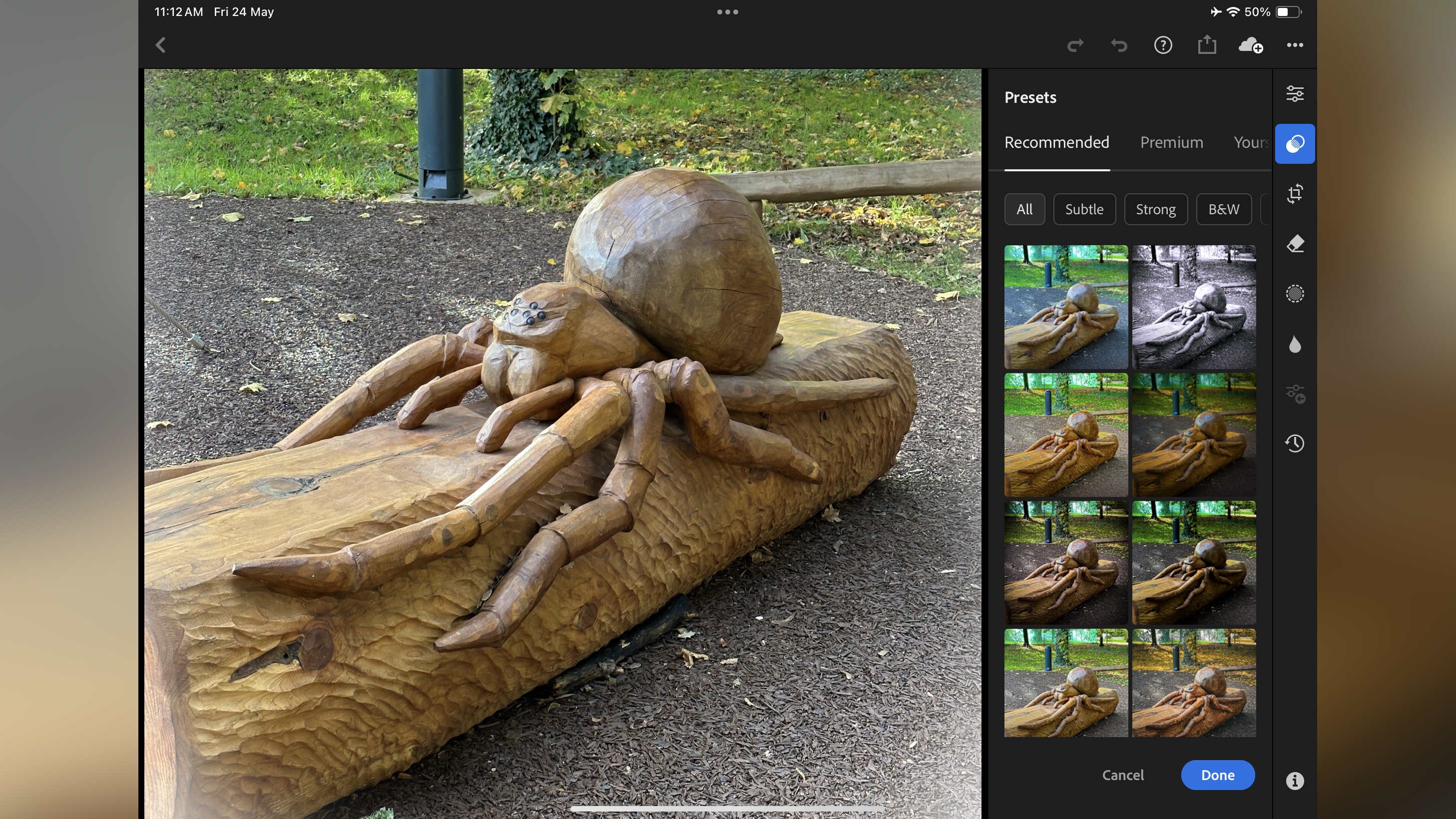 Adobe Lightroom Mobile during our review process