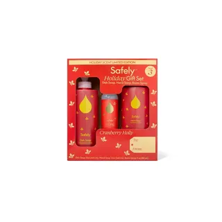 Safely Hand Soap Room Spray and Power Dish Spray Holiday Gift Set - Cranberry Apple - 3pk