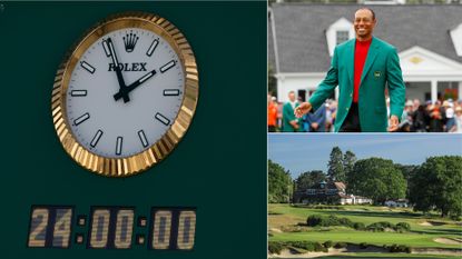 tiger woods, rolex clock and sunningdale old