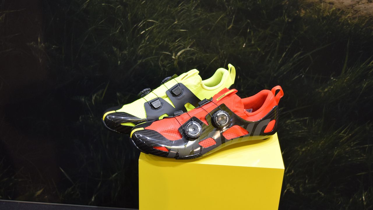 Mavic displayed some new colour options of the &Ucirc;1,000 Comete road shoe