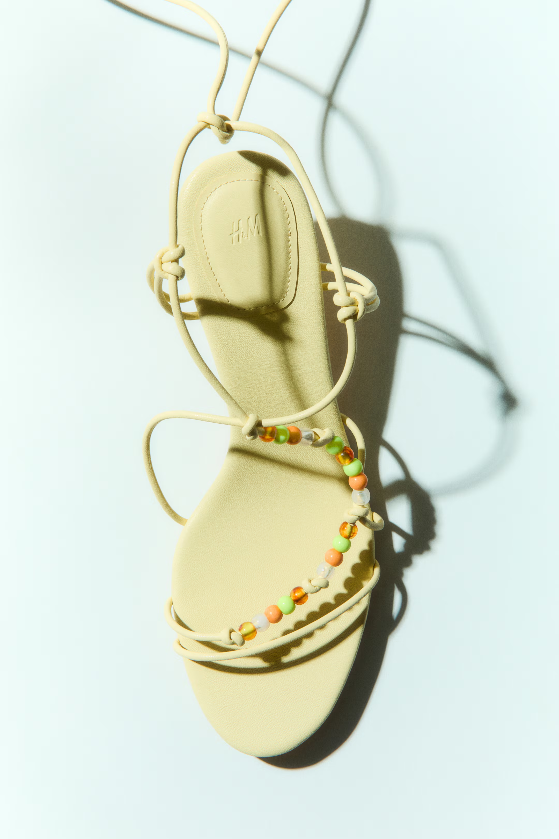 H&amp;M, Kitten-Heeled Strappy Sandals