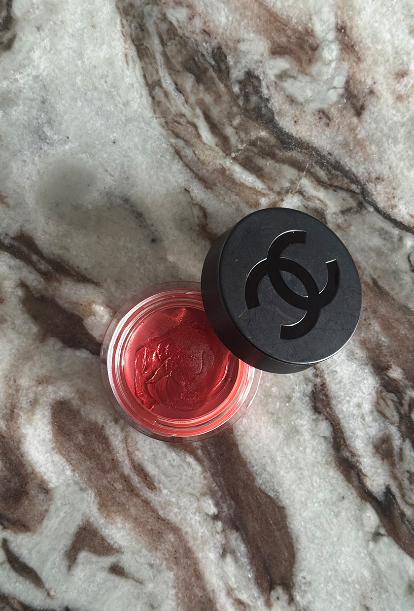 Chanel lip and cheek on a marble background