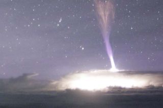 The Gemini Observatory cloud cam on Mount Kea in Hawaii captured imagery of jet lightning, also known as gigantic jets. 