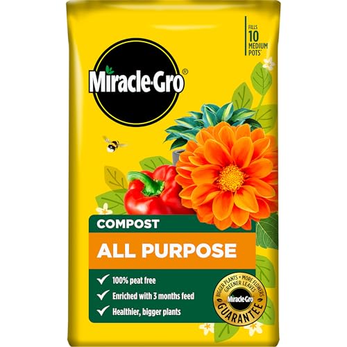 Miracle-Gro Peat-Free Premium All Purpose Compost 52l, Multi-Purpose Garden Soil Mix for Pots, Containers, Hanging Baskets &amp;amp; Outdoor Plants