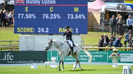 Bubby Upton and Its Cooley Time finish their Bramham Horse Trials dressage test for 2026.