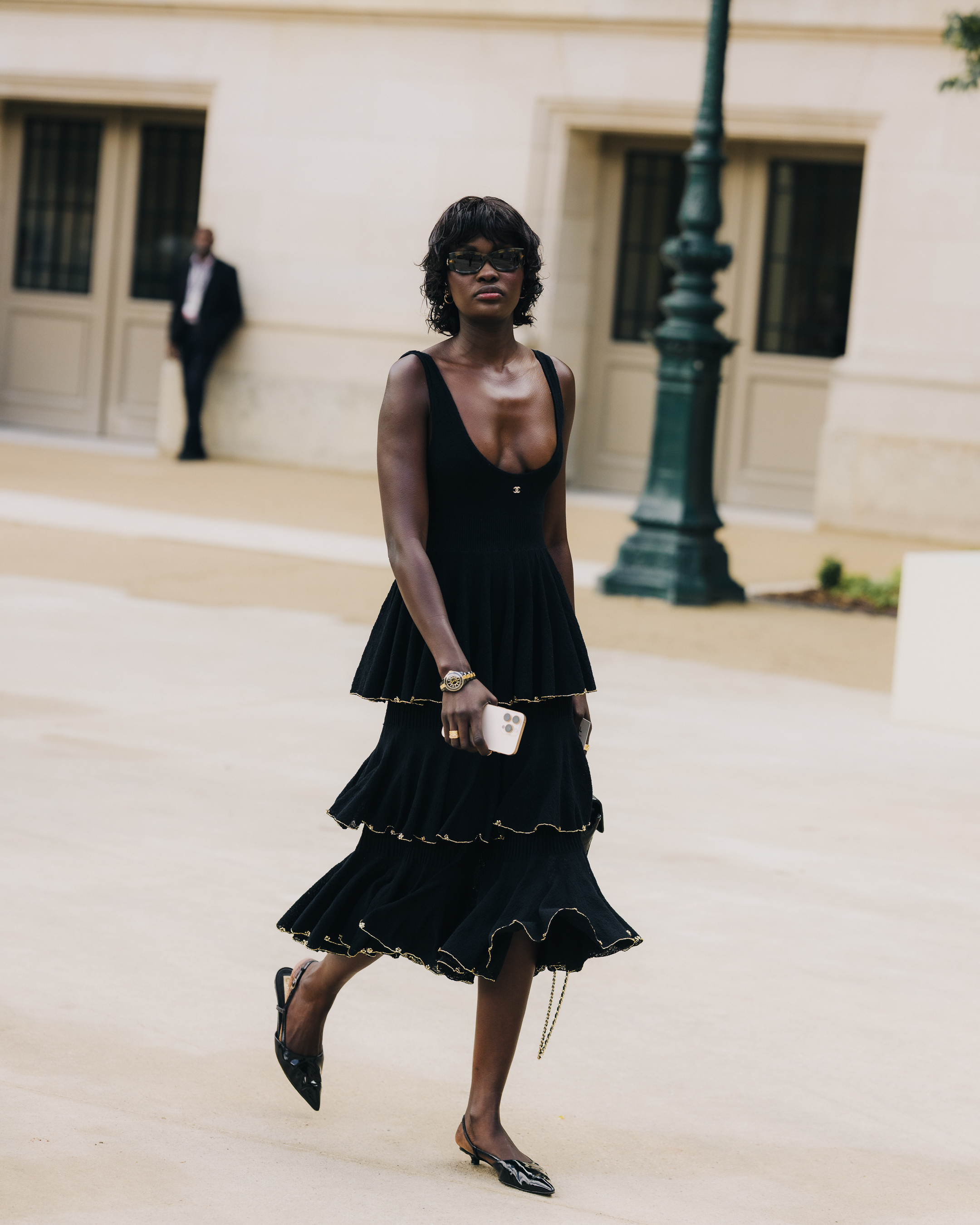 woman at paris fashion week couture street style