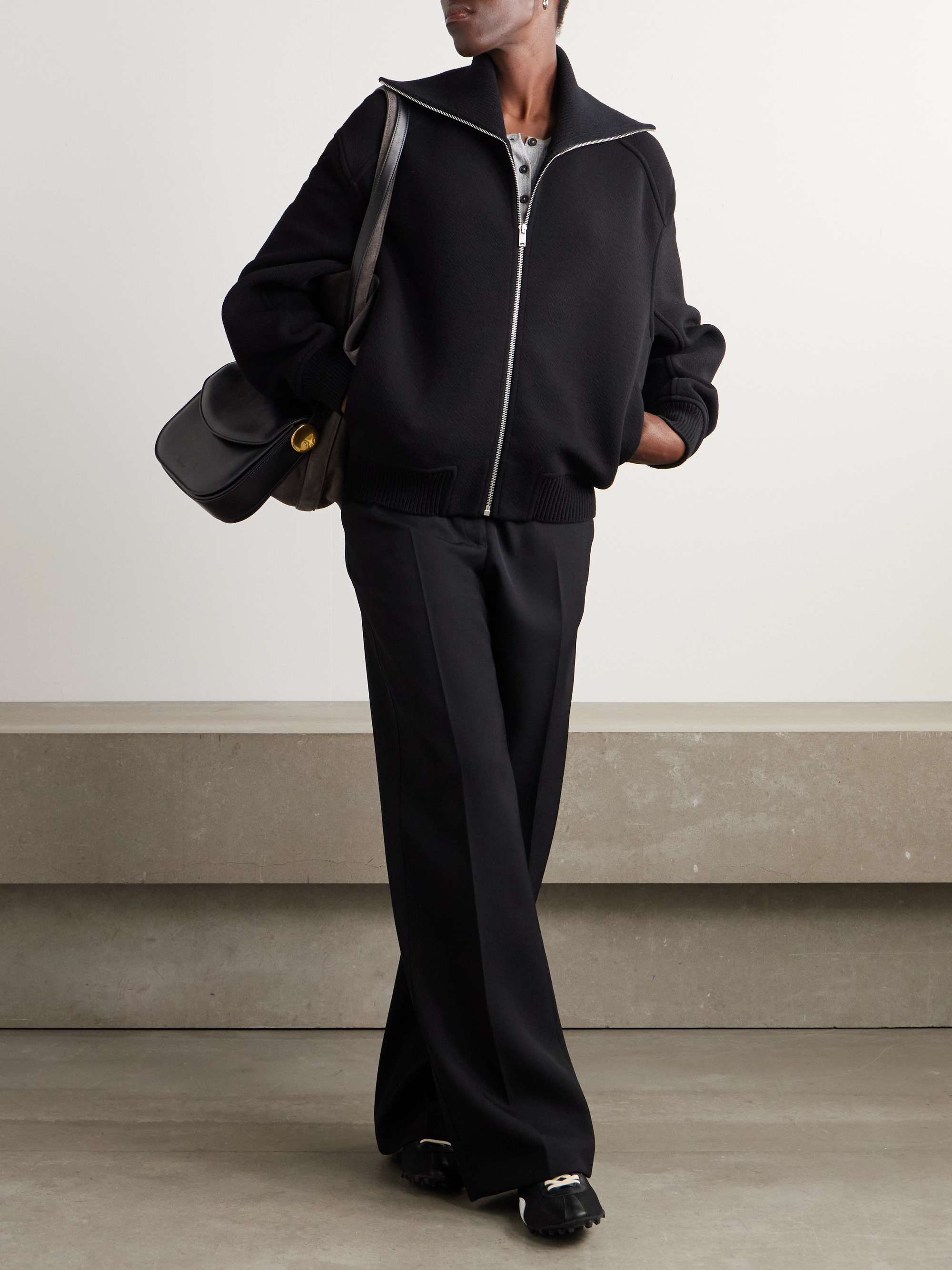 Oversized Wool-Blend Bomber Jacket