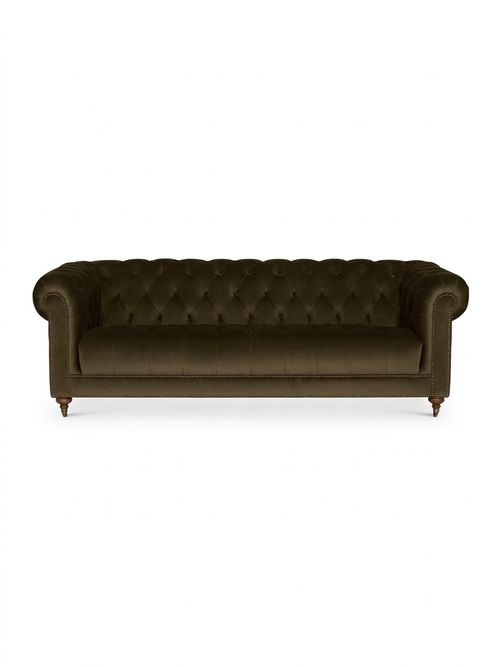 Ullswater Green Velvet Chesterfield 4 Seater Sofa