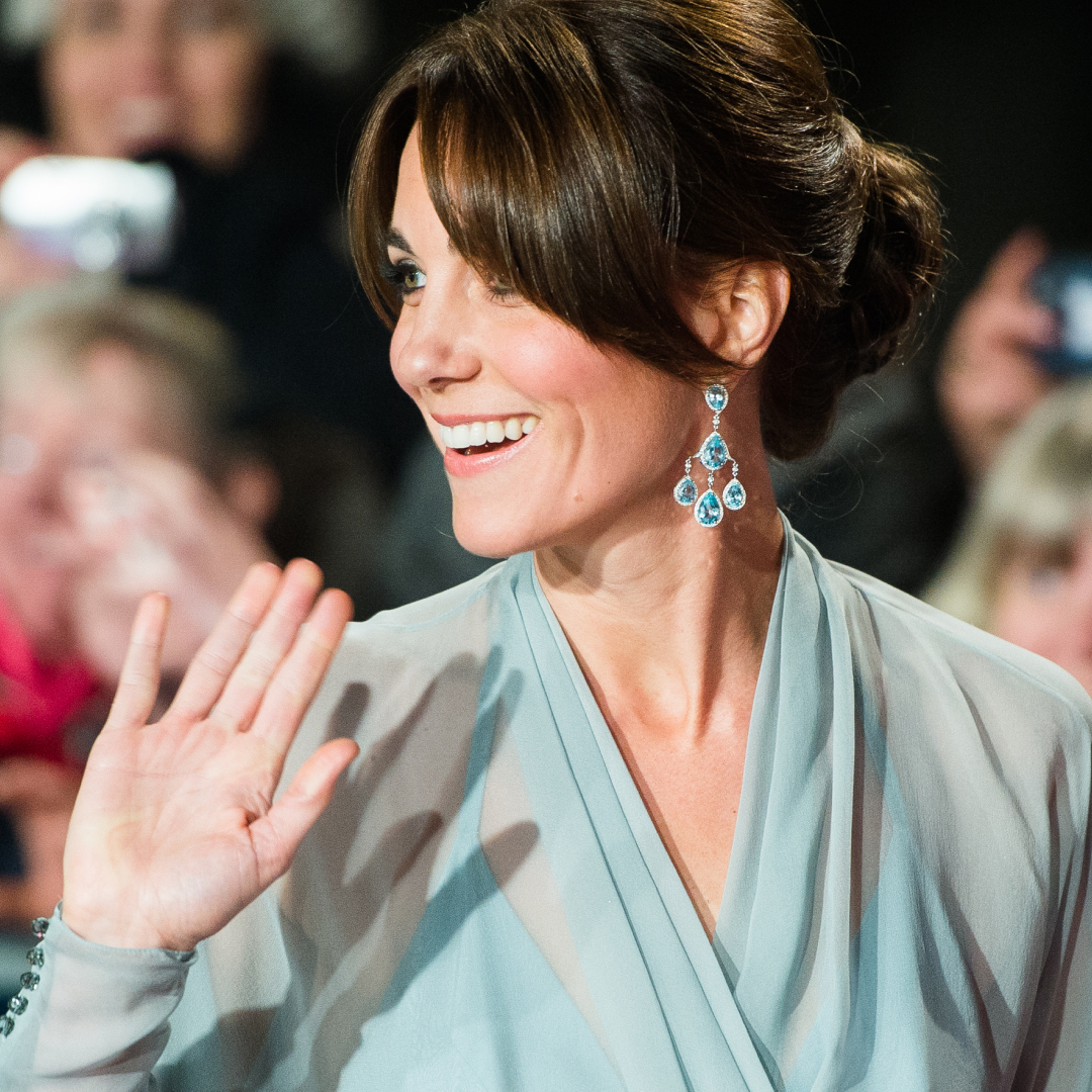 Princess Kate wears an icy blue ballgown