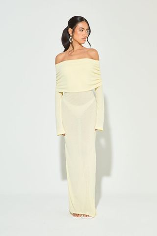 Sara Lemon Bardot Maxi Dress