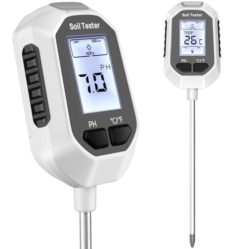 Yamron 4-In-1 Soil Moisture Meter, Digital Plant Temperature/soil Moisture Test &amp;amp; Ph Meter/sunlight Intensity, Backlight Lcd Display for Gardening, Farming and Outdoor Plants