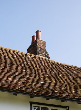 chimney on brick roof