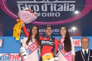 Philippe Gilbert on the stage 12 podium.