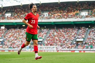 Vitinha of Portugal is playing during the international friendly match between Portugal and Finland at Jose Alvalade Stadium in Lisbon, Portugal, on June 4, 2024.