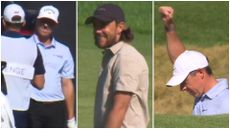 Max Greyserman, Tommy Fleetwood and Rory McIlroy at the Genesis Invitational 