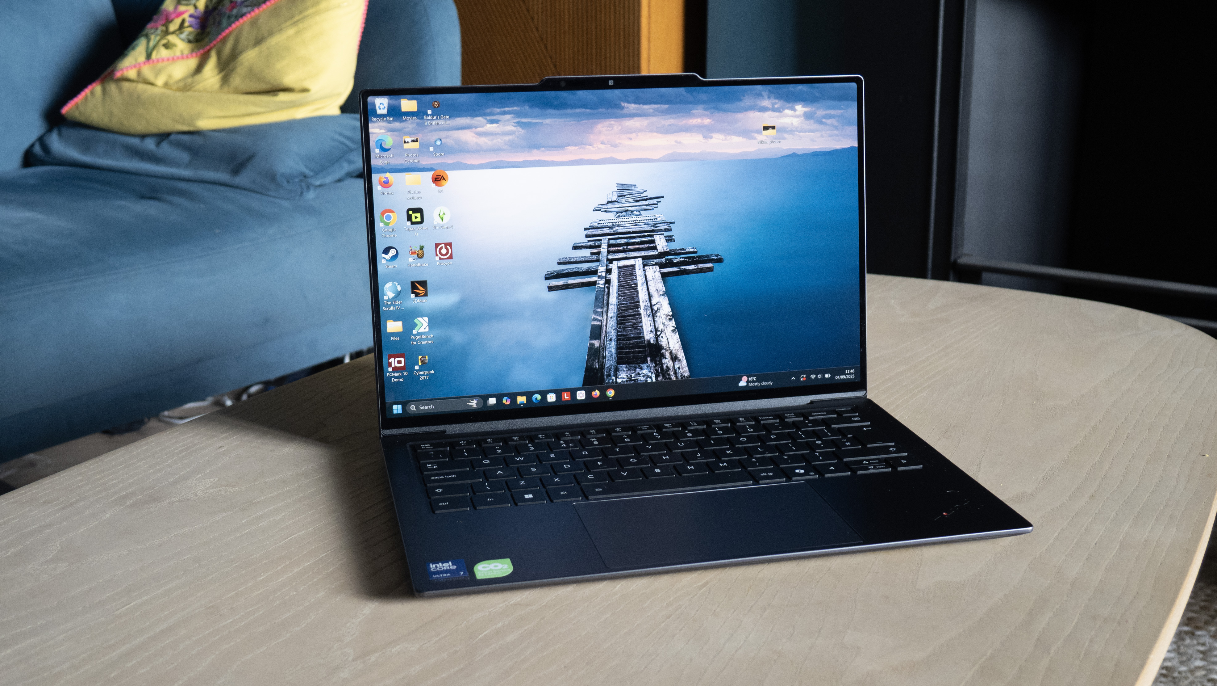  A laptop on a table