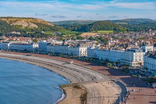 View of Llandudno seaside town and beach