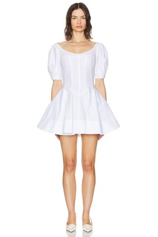 Helsa, Poplin Sculptural Mini Dress