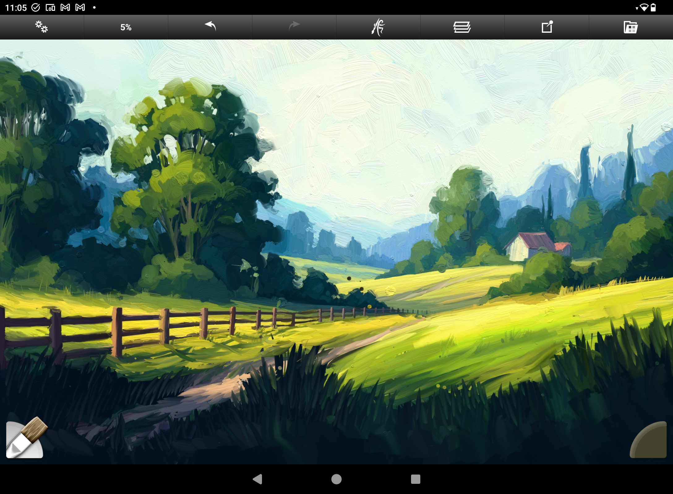 What is digital impasto; painting of a country scene