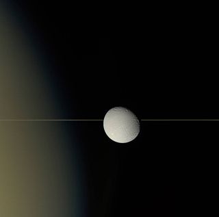 Saturn's moon Dione by Cassini