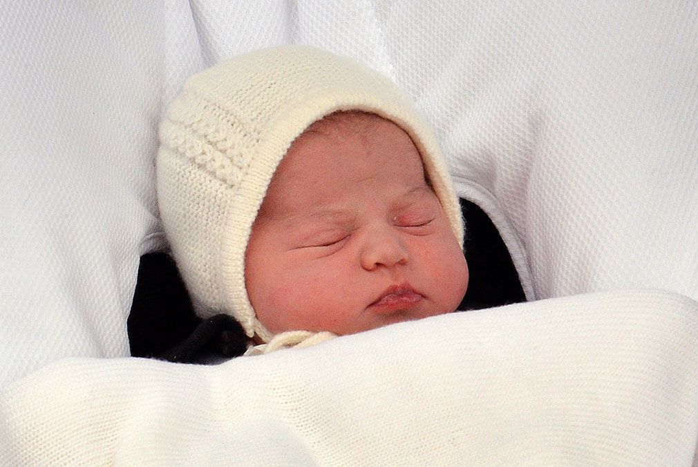 Princess Charlotte outside the Lindo Wing in Paddington