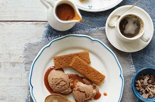 This chocolate ice cream is smooth and not too sweet. Spoon caramel sauce over it for that extra smoothness and sweetness.