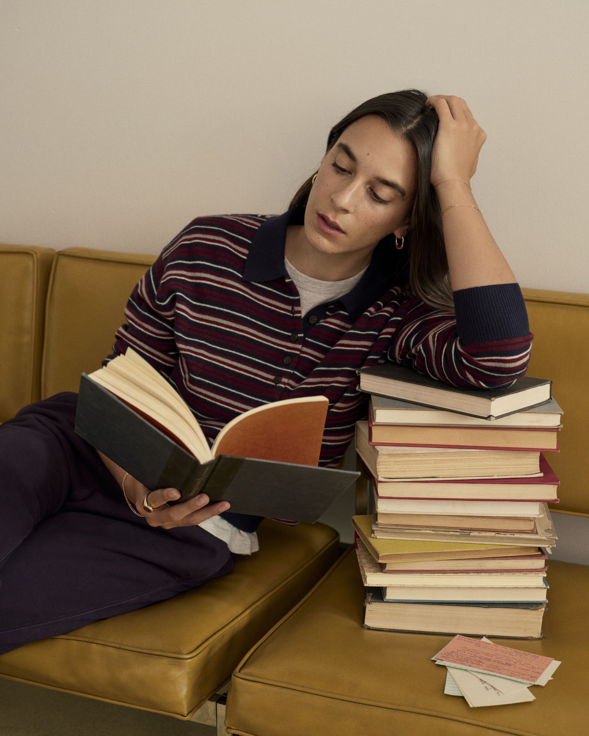 authors pose in pieces from the Madewell x New York Public Library collaboration